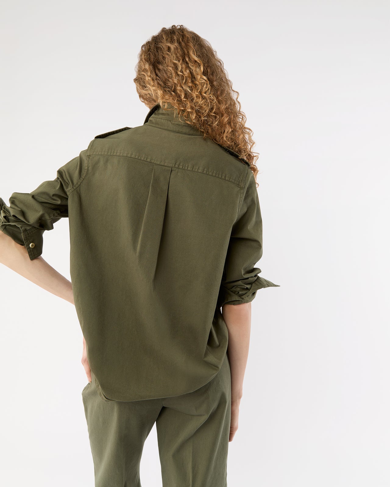 Safari Shirt in Olive Stretch Twill