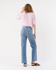 Weekender Shirt in White/Pink Multi Stripe Summer Cloth