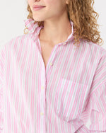 Load image into Gallery viewer, Weekender Shirt in White/Pink Multi Stripe Summer Cloth
