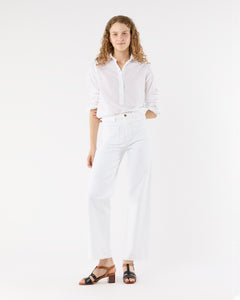 Tomboy Popover Shirt in White Swiss Dot