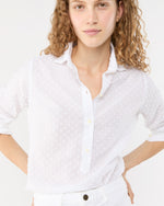 Load image into Gallery viewer, Tomboy Popover Shirt in White Swiss Dot
