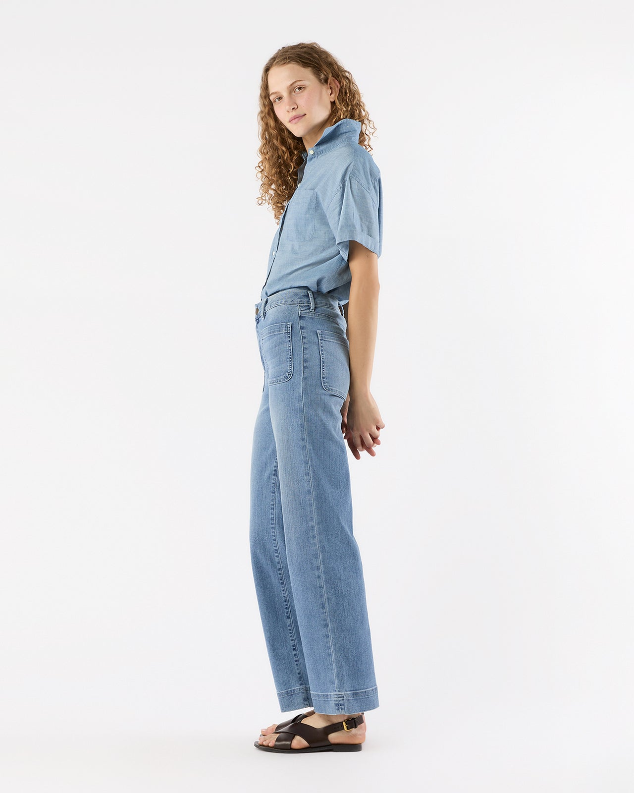 Agnes Shirt in Extra Light Washed Cotolino Chambray