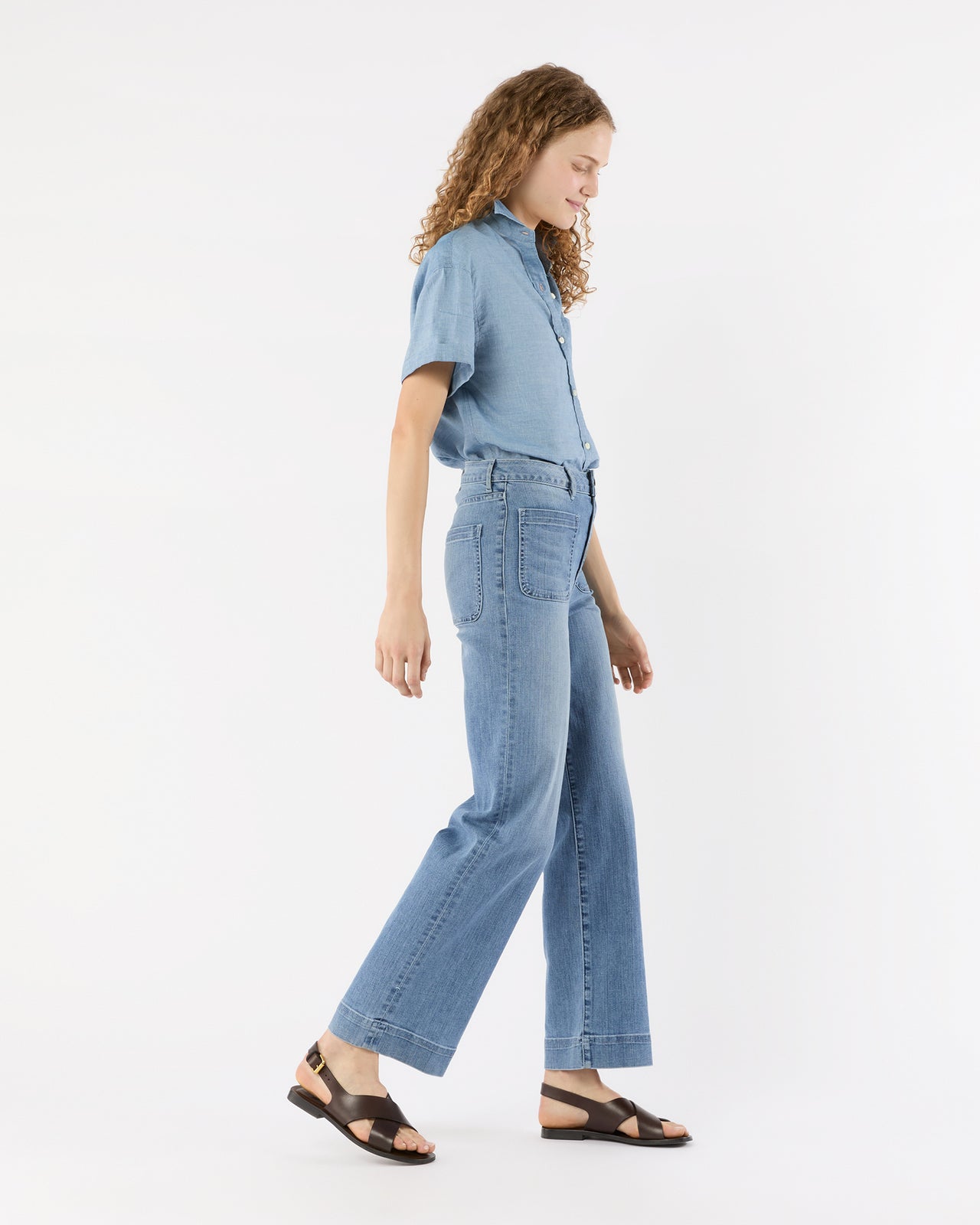 Agnes Shirt in Extra Light Washed Cotolino Chambray