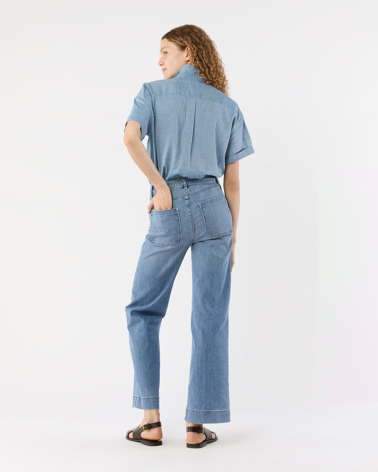 Agnes Shirt in Extra Light Washed Cotolino Chambray