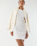 Load image into Gallery viewer, Susy Shift Dress in White Floral Chain Embroidery
