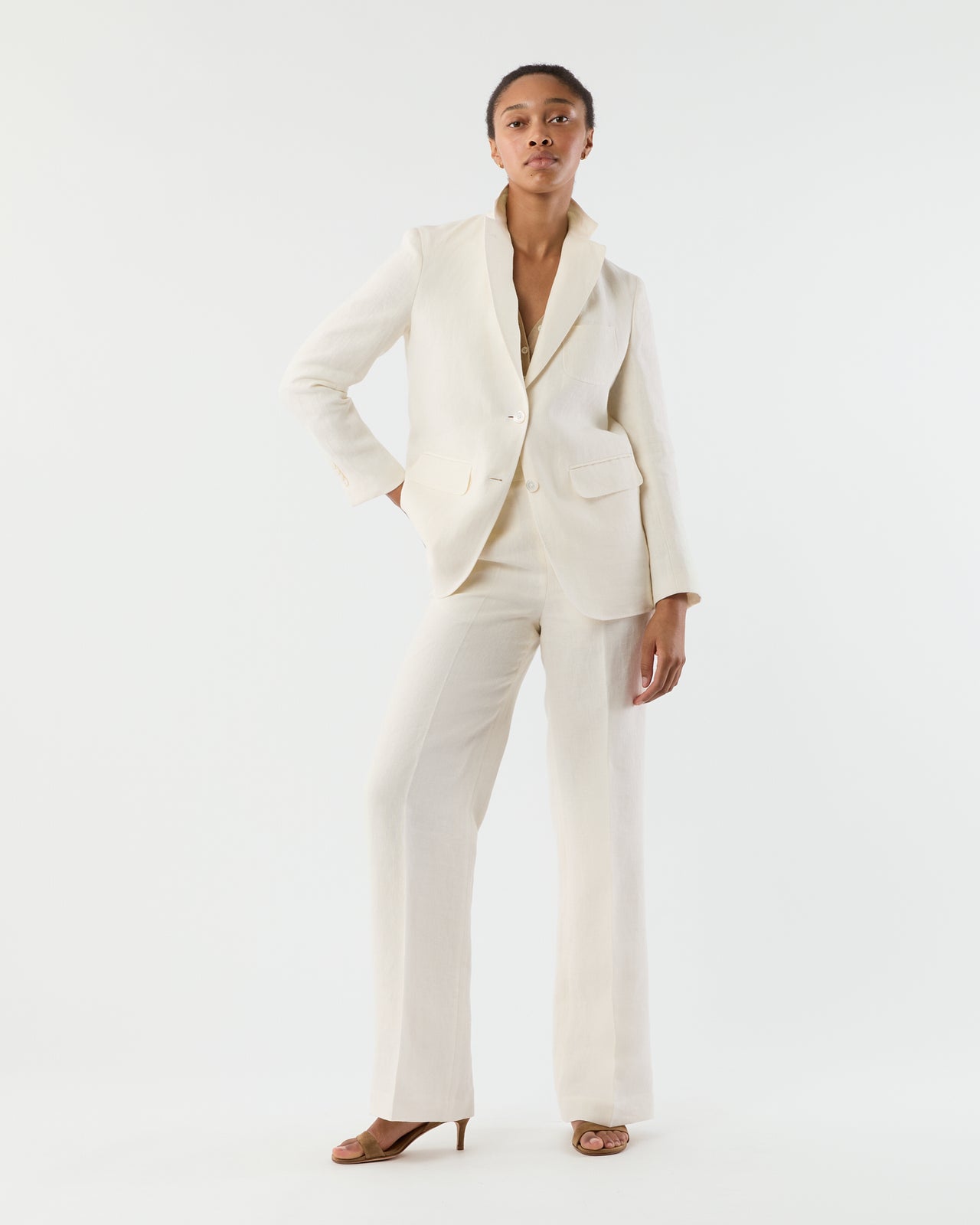Ghost Blazer in White Linen