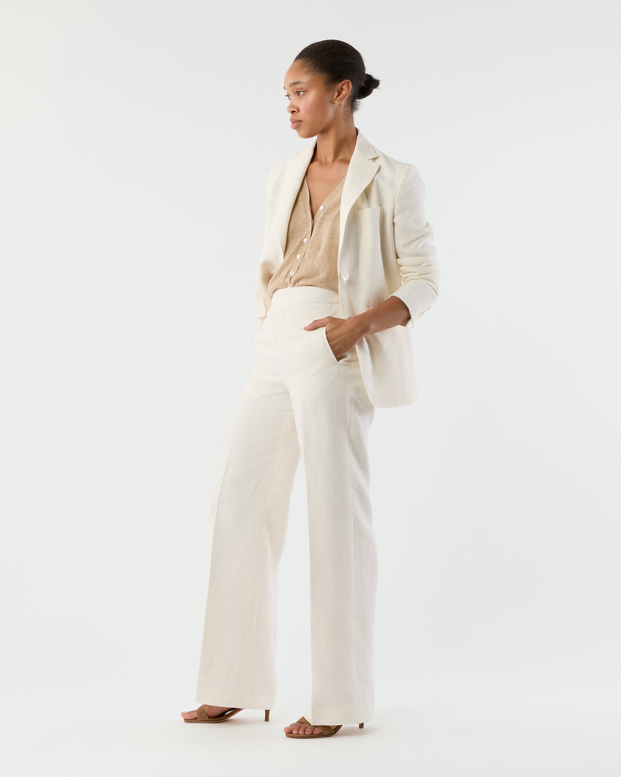 Ghost Blazer in White Linen