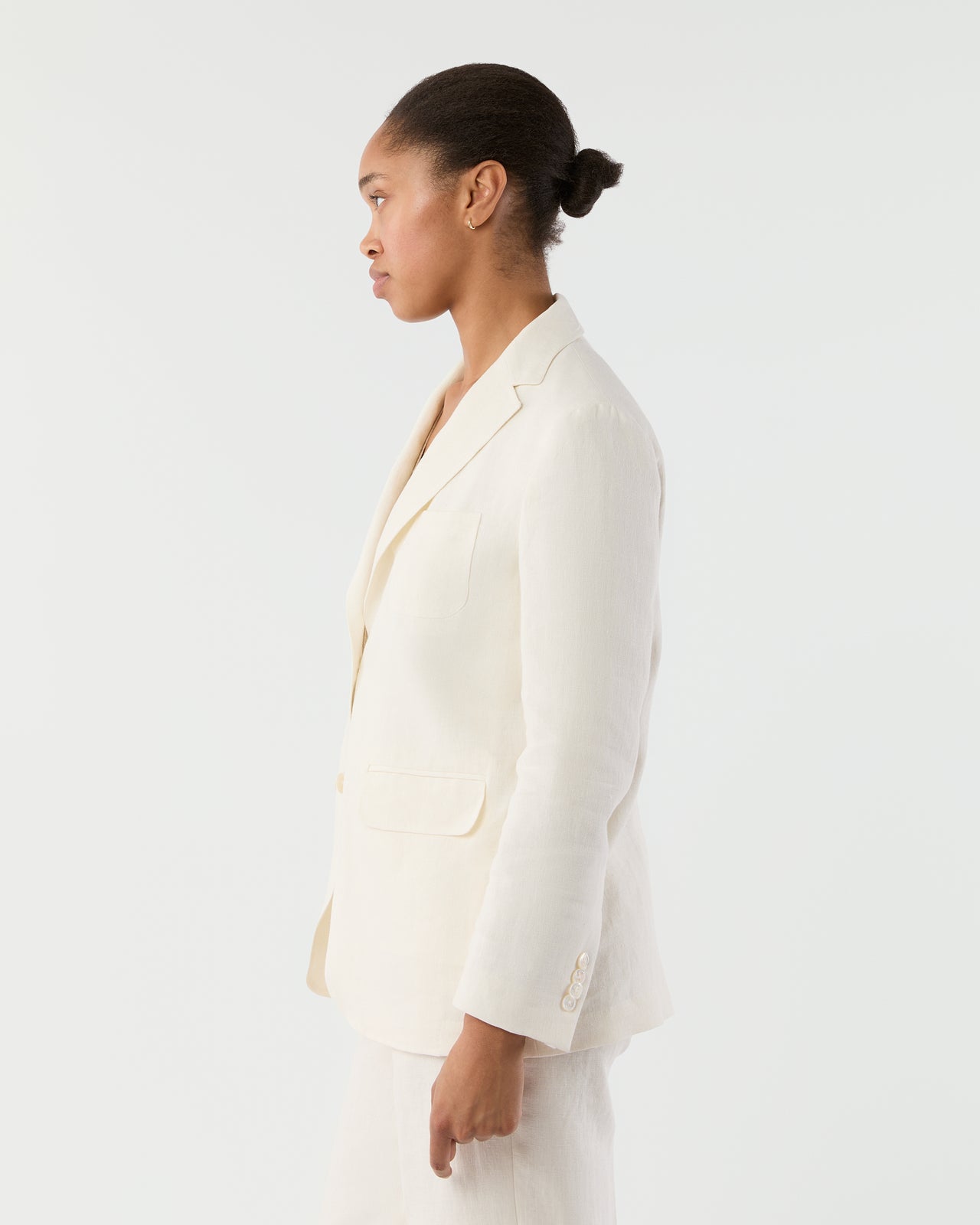 Ghost Blazer in White Linen