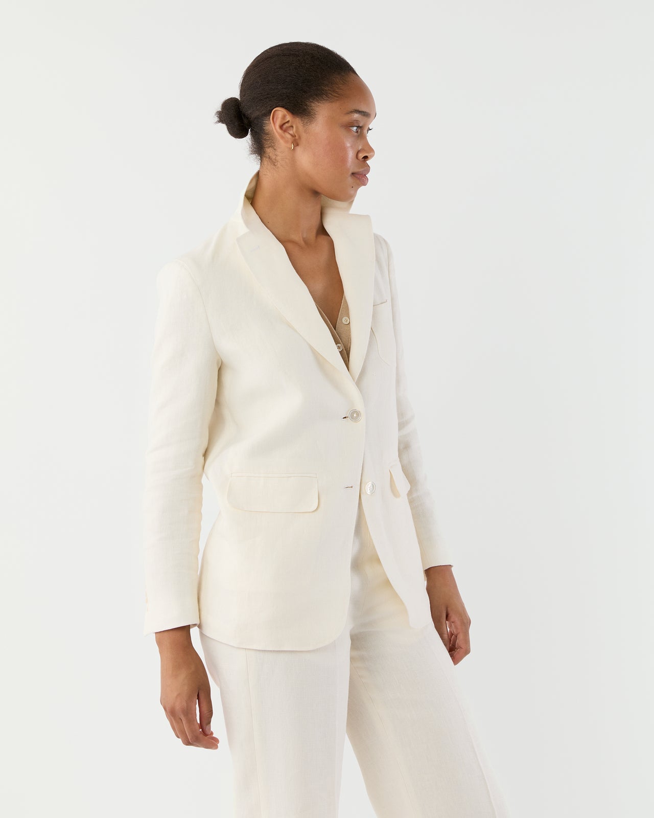 Ghost Blazer in White Linen