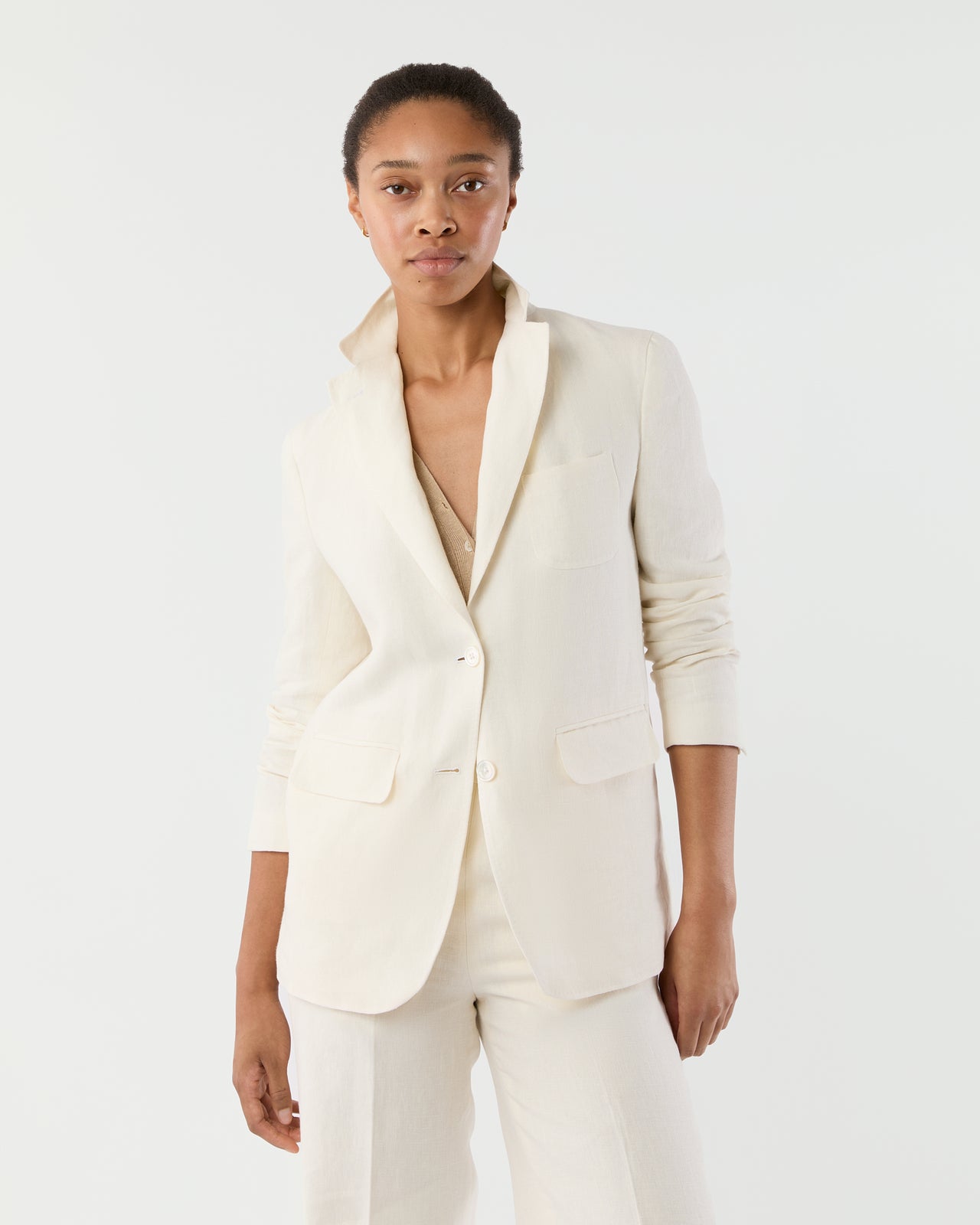Ghost Blazer in White Linen