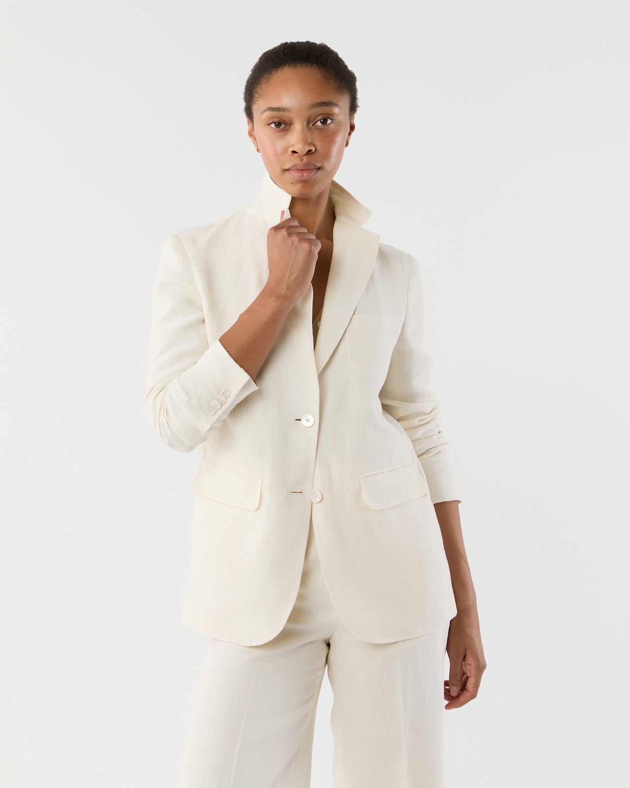 Ghost Blazer in White Linen