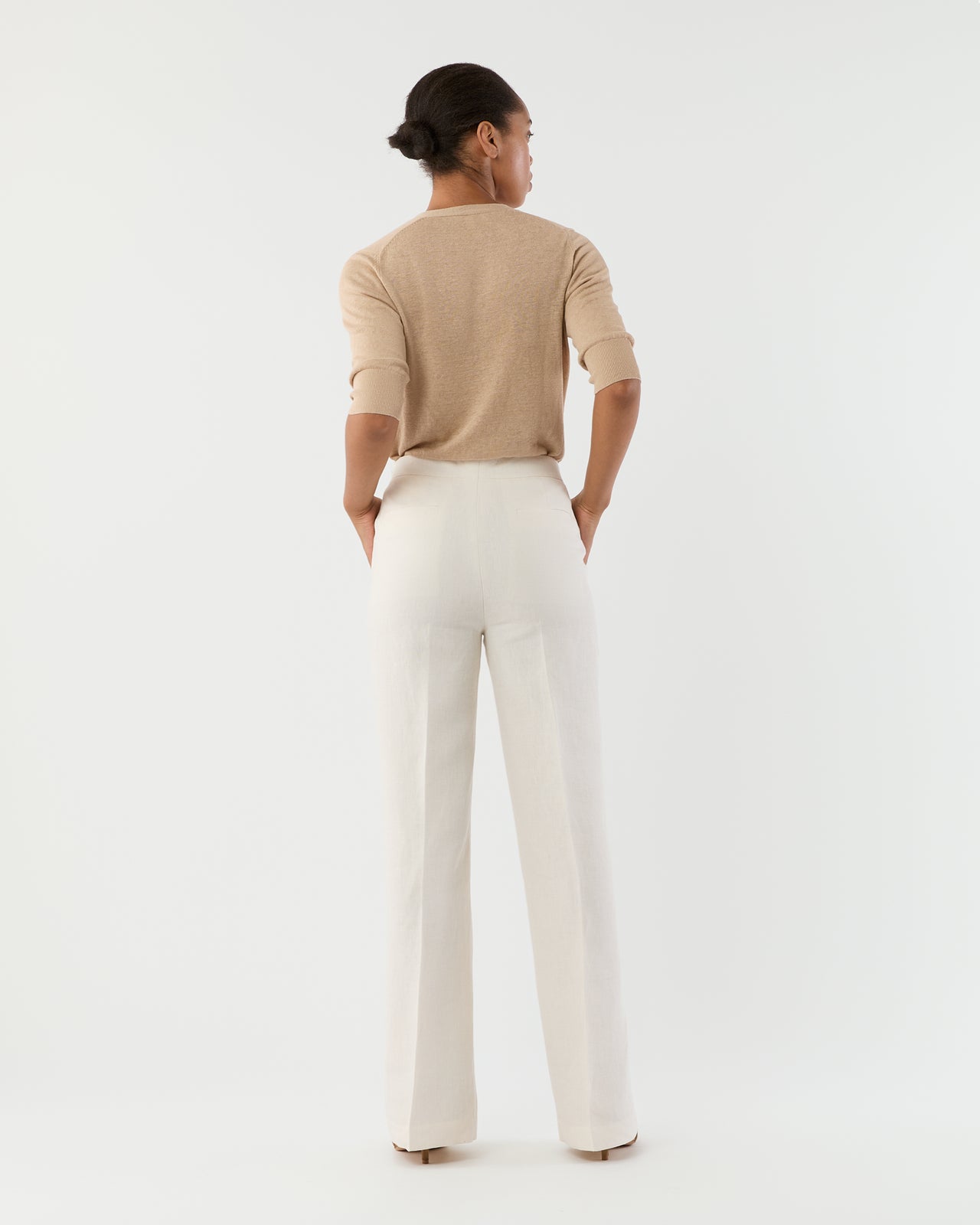 Hutton Pant in White Linen