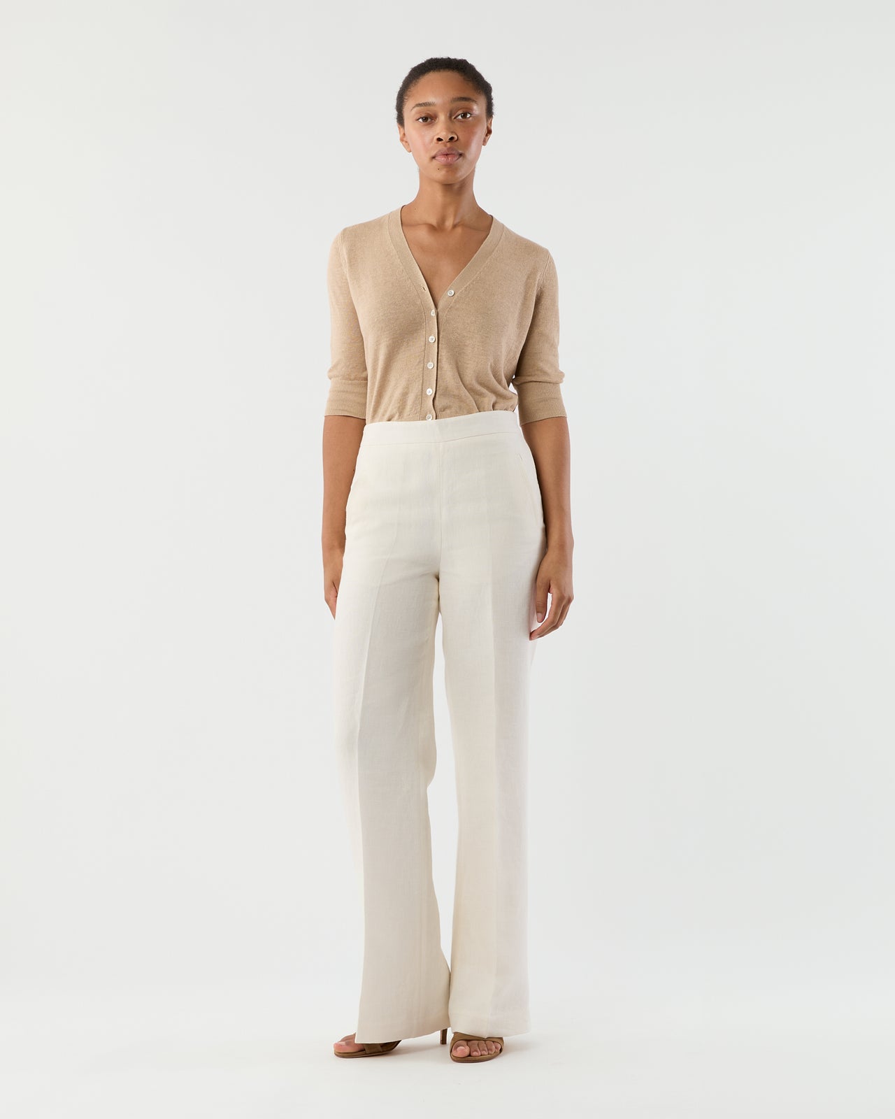 Hutton Pant in White Linen