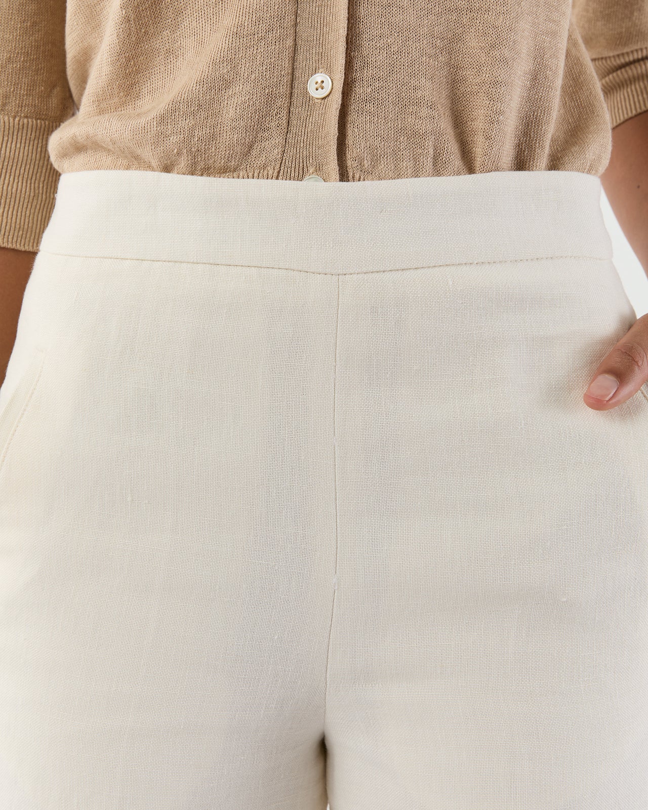 Hutton Pant in White Linen