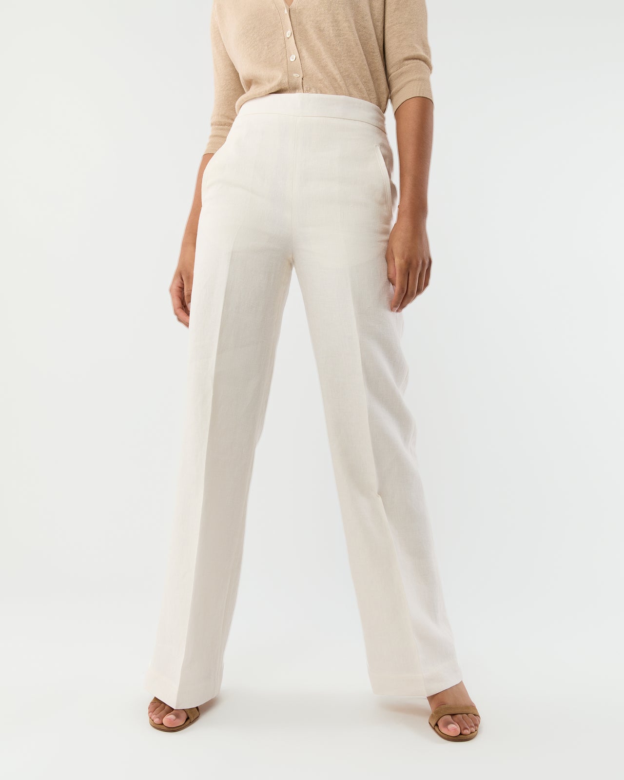Hutton Pant in White Linen