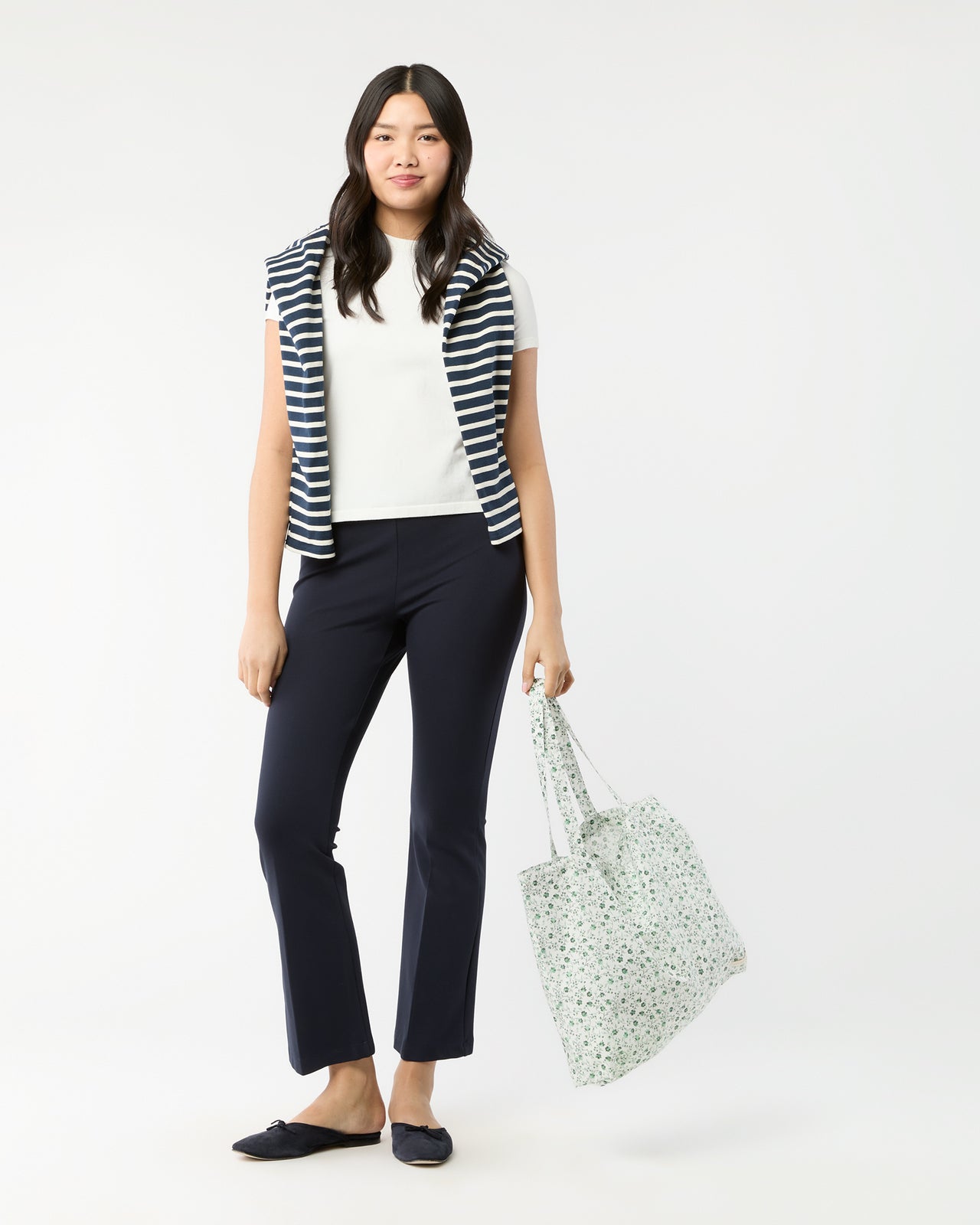 Reusable Tote Bag in Green Indigo Berry Liberty Fabric