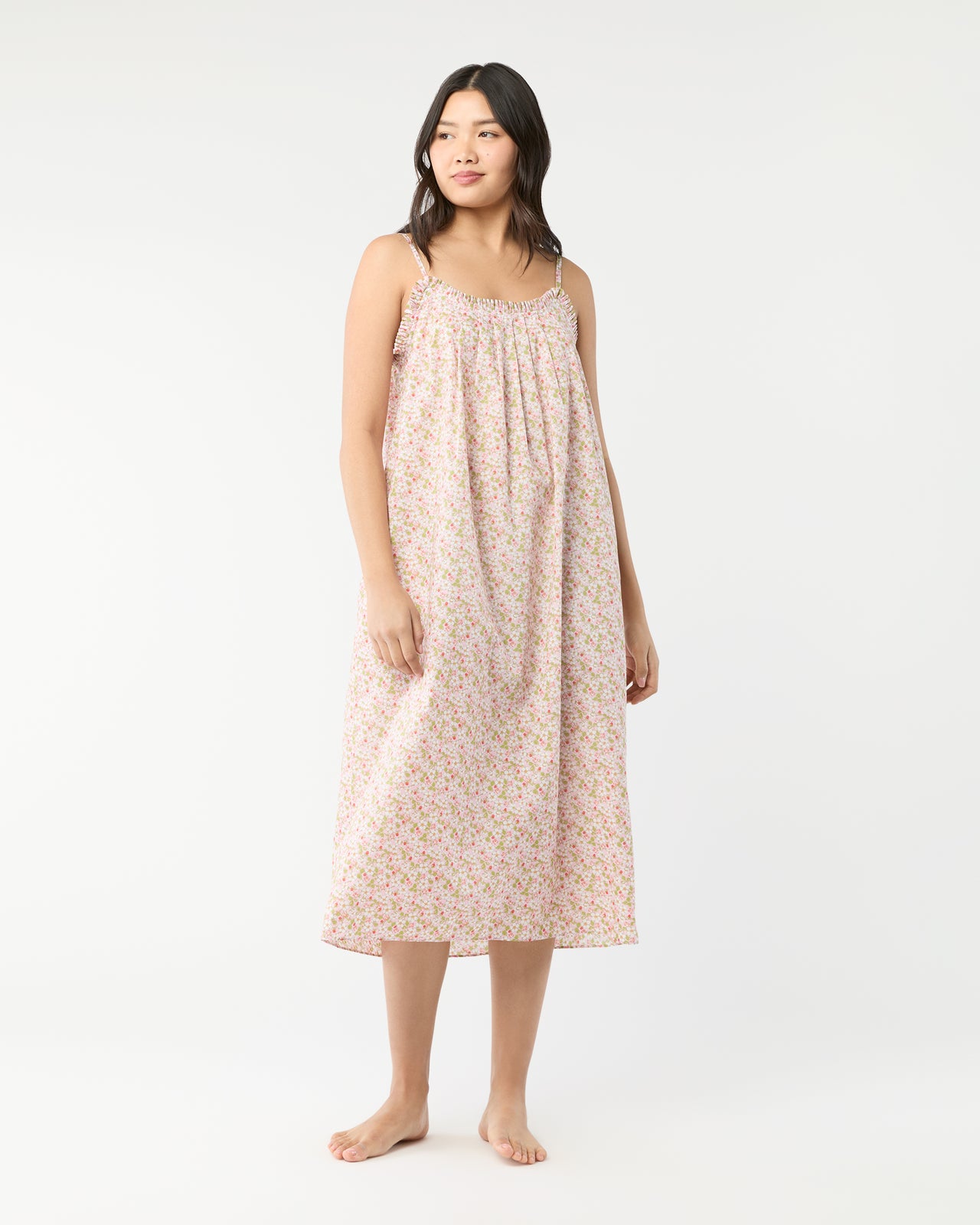 Lena Slip in Pink/Green Paysanne Blossom Liberty Fabric