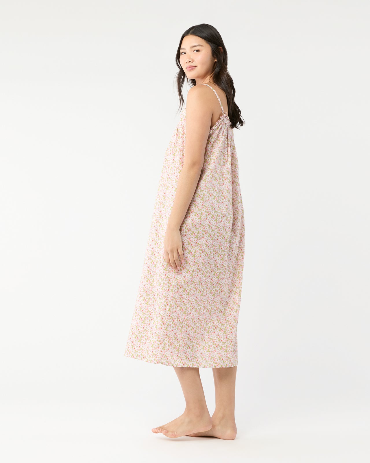 Lena Slip in Pink/Green Paysanne Blossom Liberty Fabric