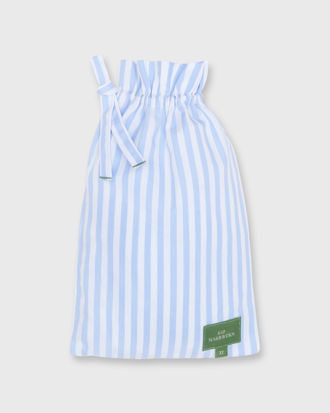 Button-Front Boxer Short in Blue Bold Awning Stripe Poplin