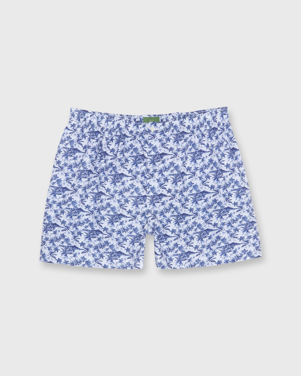 Button-Front Boxer Short in Ink Tiki Print Poplin