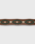 Load image into Gallery viewer, 1 1/8" Polo Belt in Green/Bone Medium Brown Leather
