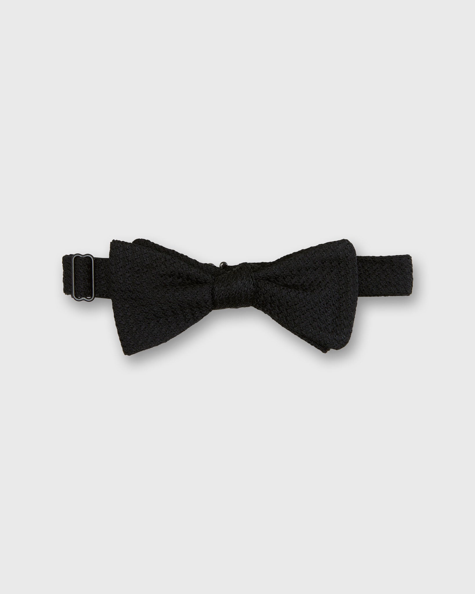 Formal Bow Tie in Black Silk Grosso Grenadine