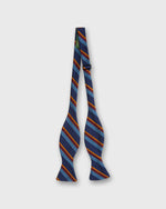 Load image into Gallery viewer, Silk Bow Tie in Navy/Madder Bruton Stripe
