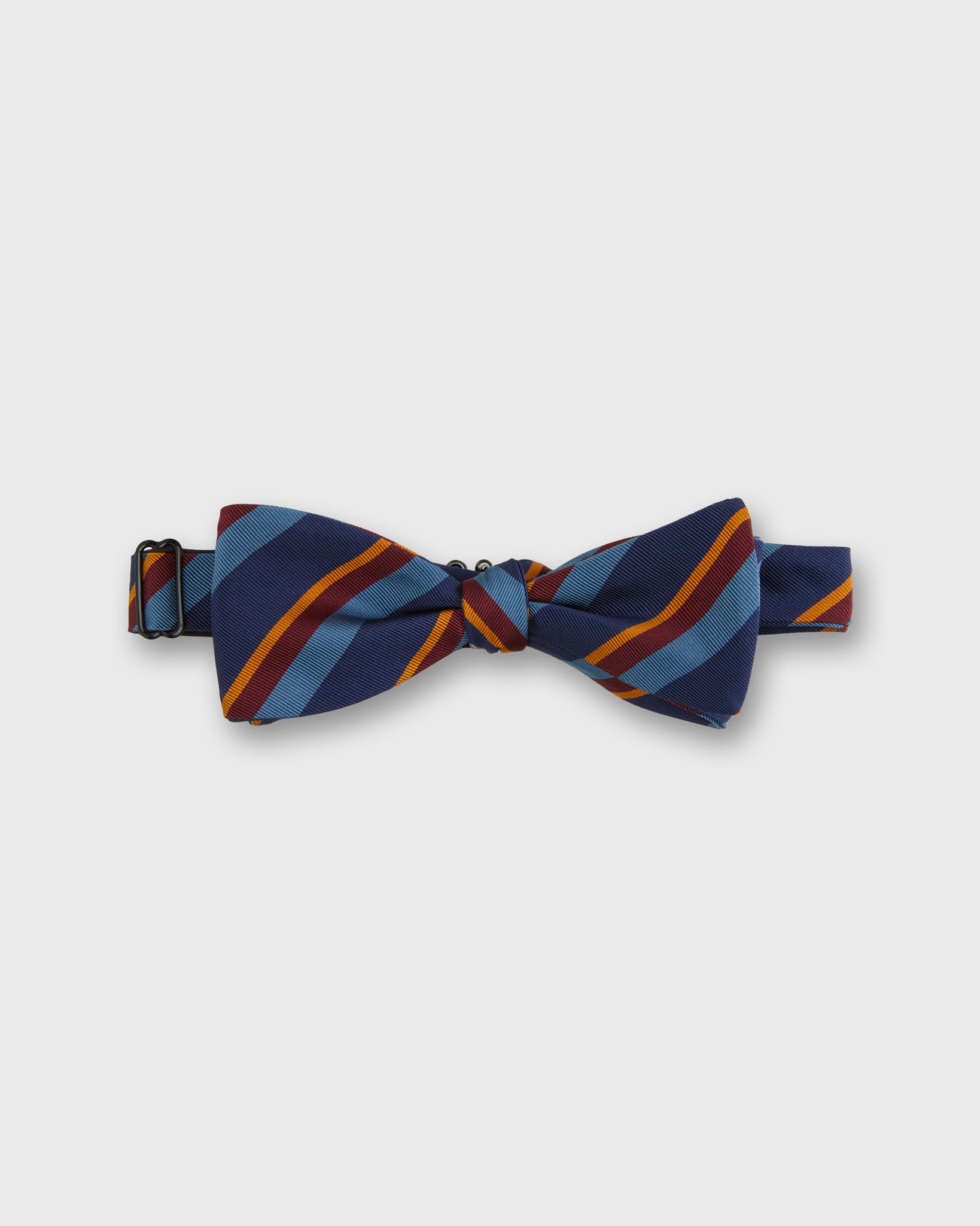 Silk Bow Tie in Navy/Madder Bruton Stripe