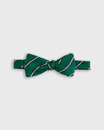 Load image into Gallery viewer, Silk Bow Tie in Forest/Navy Queens Stripe
