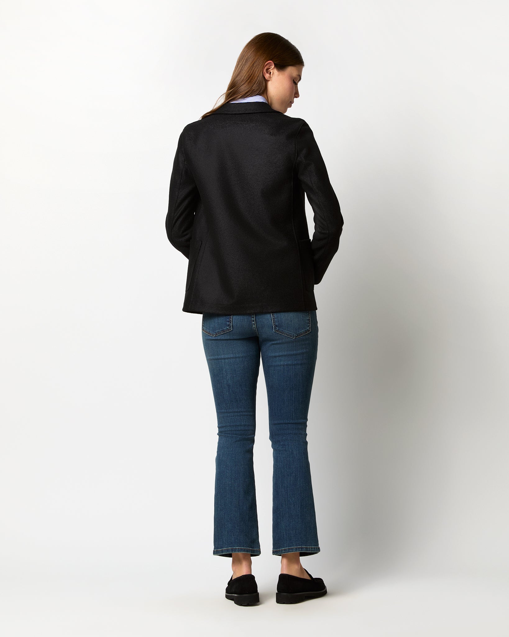 Stand Up Collar Blazer in Black