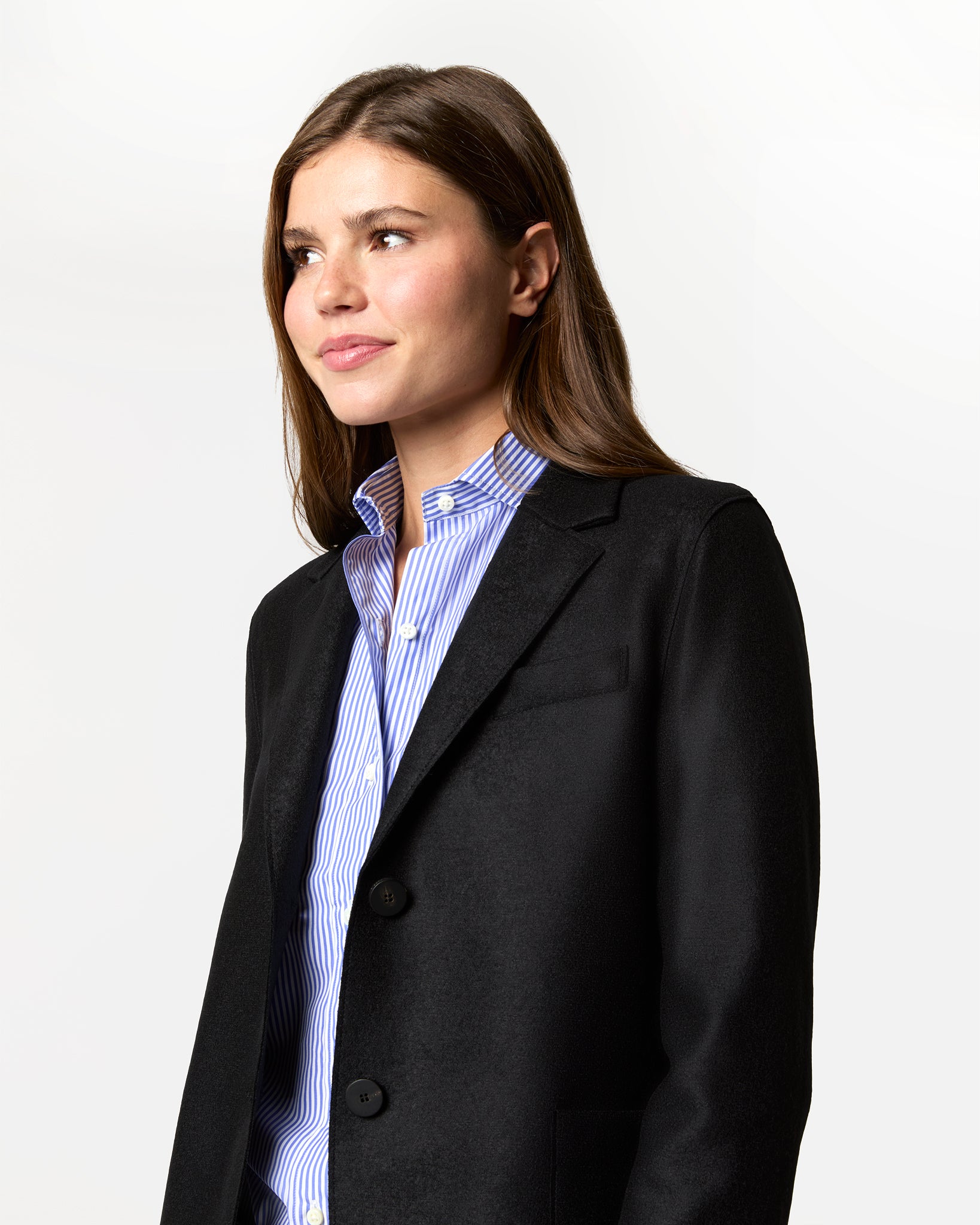 Stand Up Collar Blazer in Black