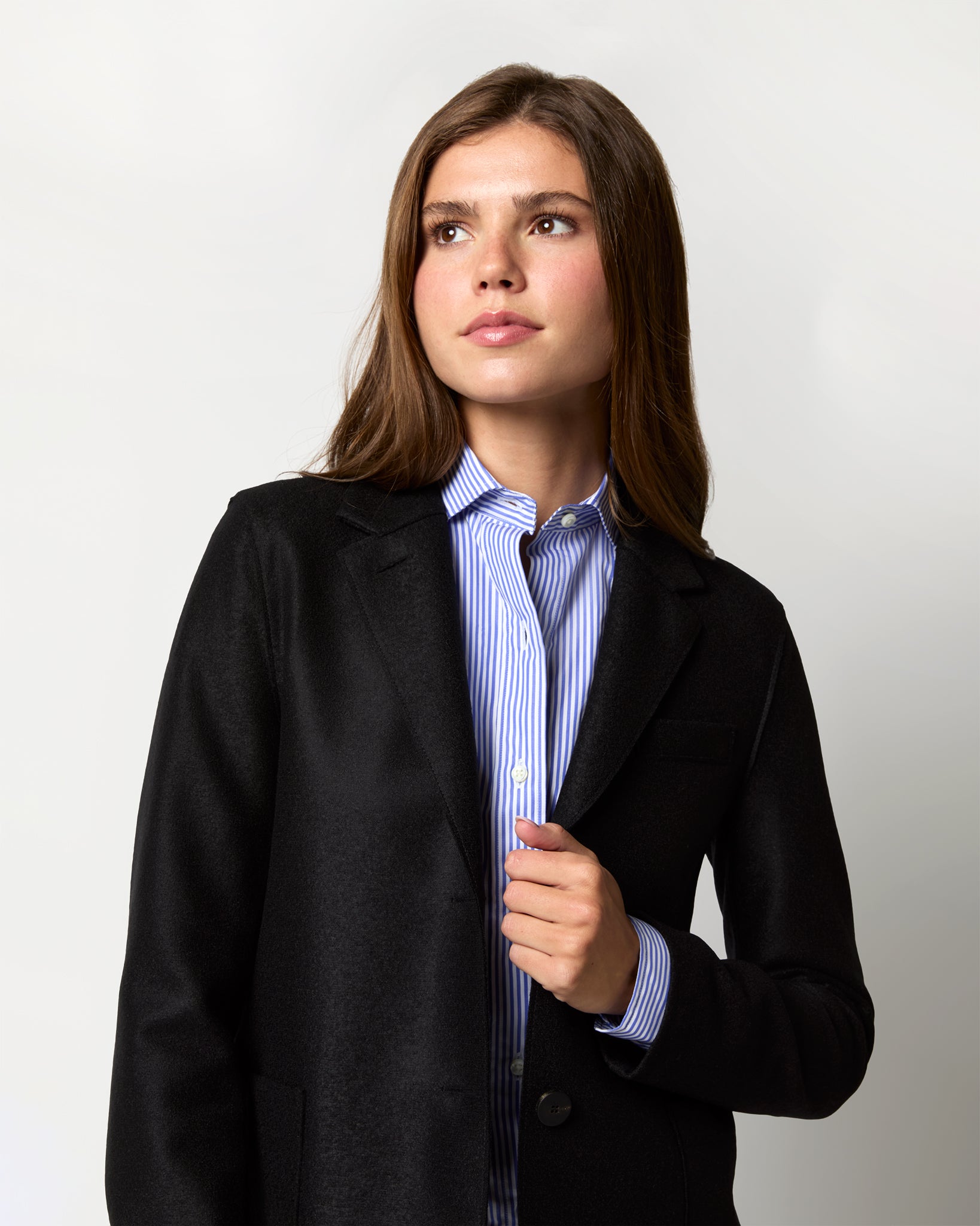 Stand Up Collar Blazer in Black