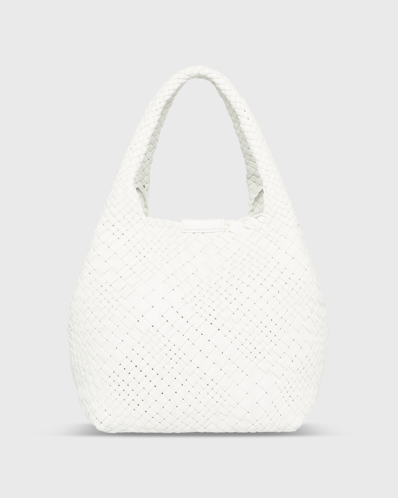 Small Mercato Handwoven Tote in Chalk Leather