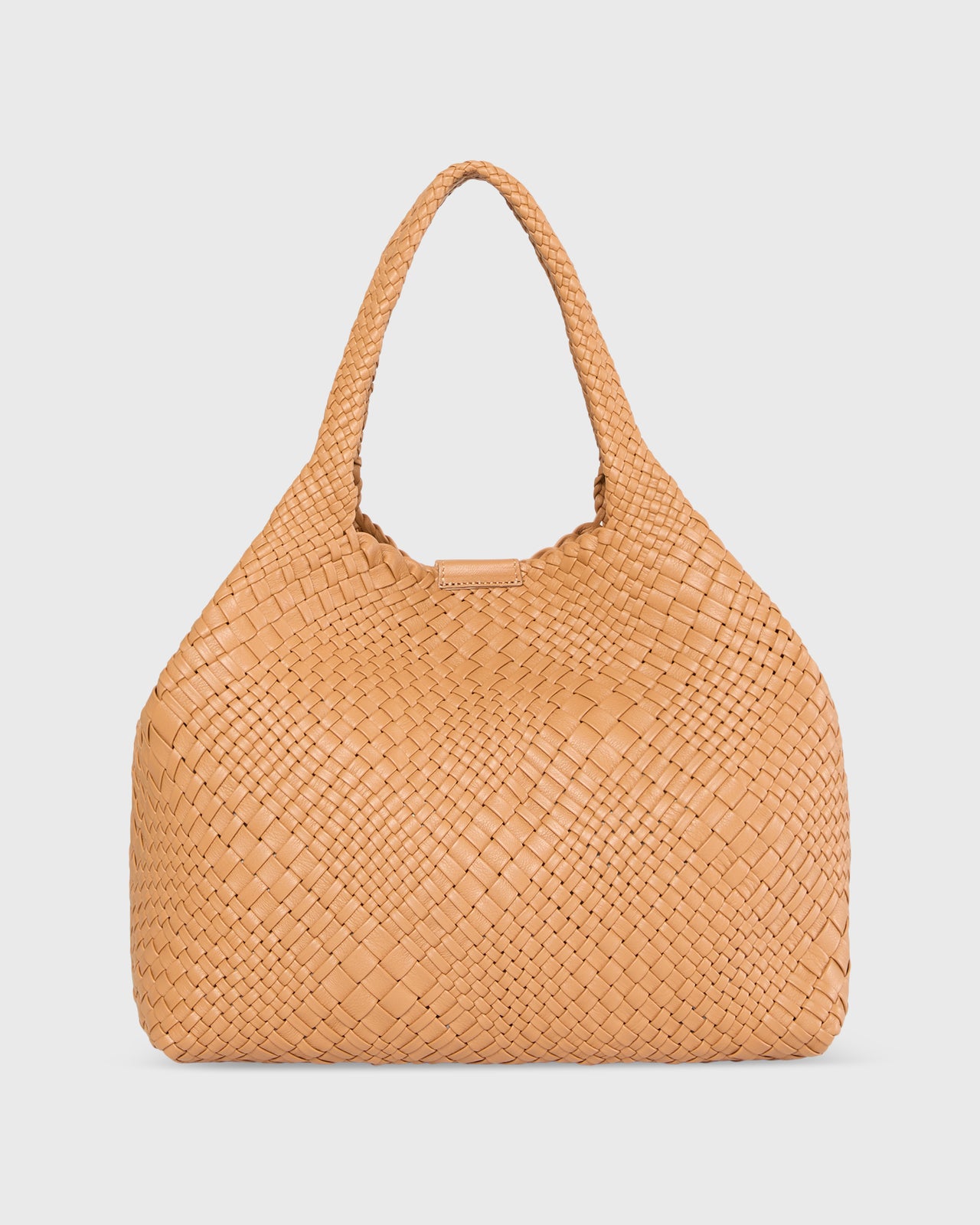 Mercato Handwoven Tote in Tobacco Leather