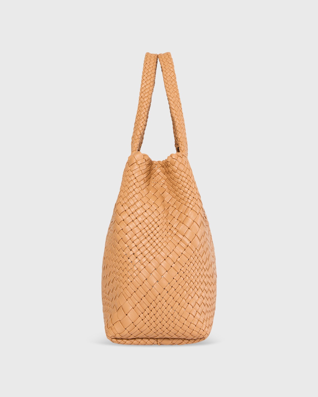 Mercato Handwoven Tote in Tobacco Leather