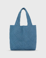Load image into Gallery viewer, Paola Bucket Bag in Mid Blue Coated Cotton
