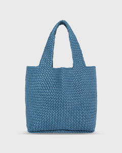 Paola Bucket Bag in Mid Blue Coated Cotton