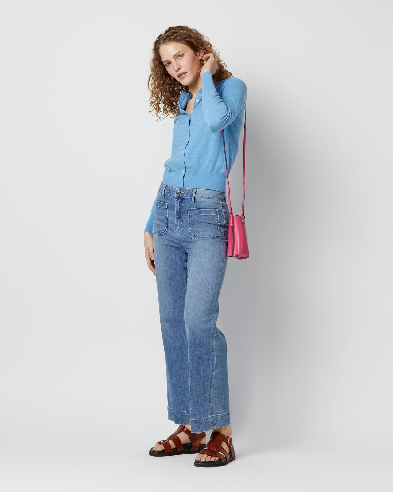 Minnie Cell Phone Bag in Hot Pink Leather