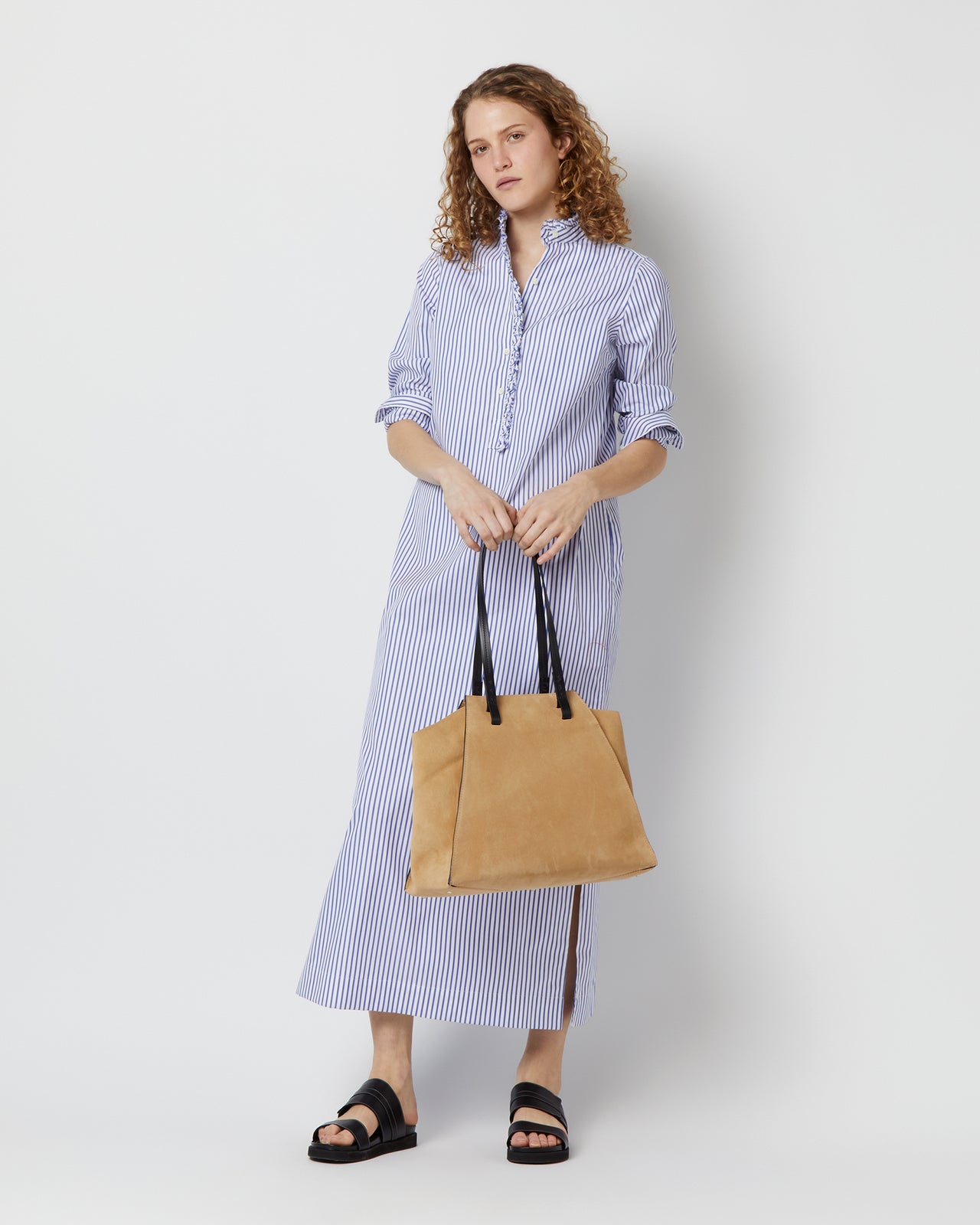 Evie Tote in Camel Suede