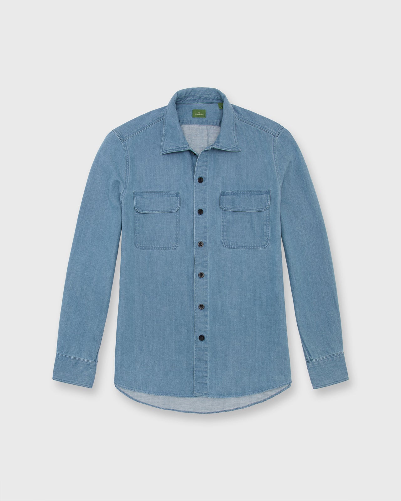 Luke Work Shirt in Light Washed Indigo Denim