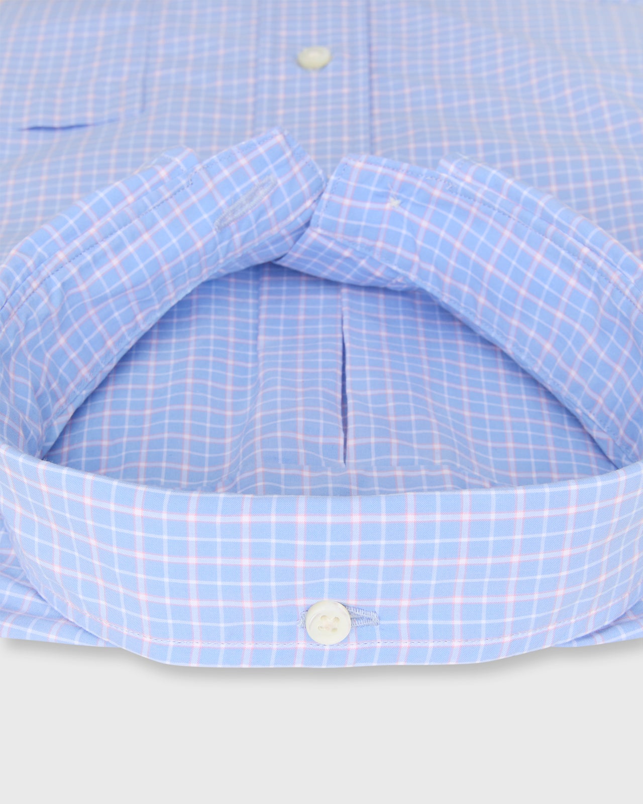Button-Down Sport Shirt in Dutch/Pink/White Check Poplin
