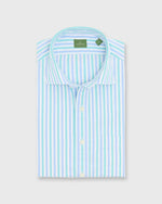 Load image into Gallery viewer, Spread Collar Sport Shirt in Seaglass/Coastal Stripe Chambray
