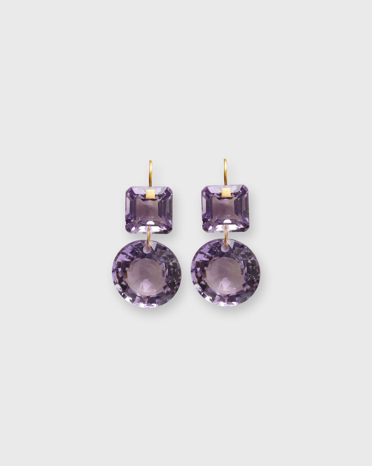 Square Incandescence Earrings in Amethyst
