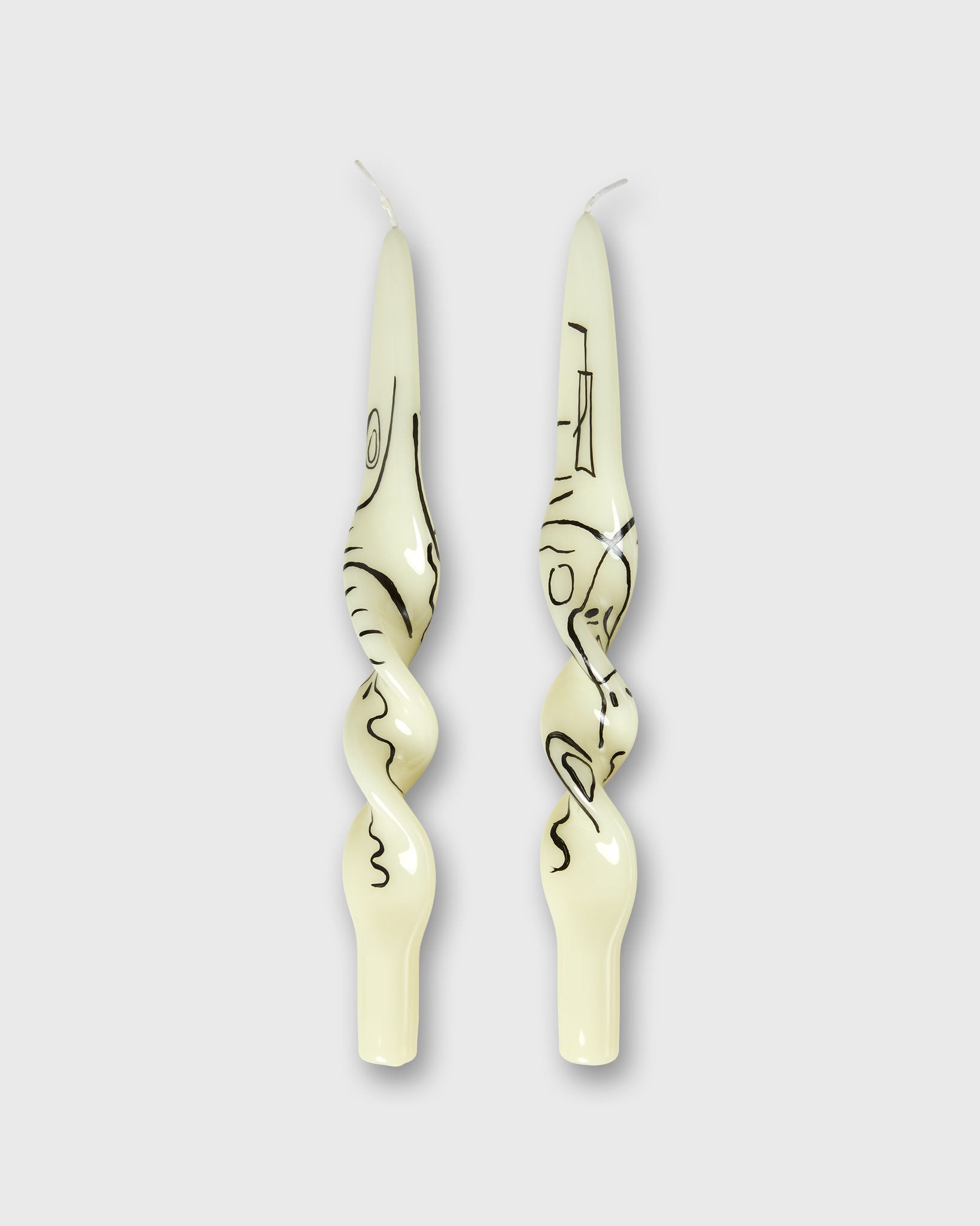 Hand-Painted Twist Taper Candles (Set of 2)