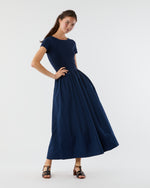 Load image into Gallery viewer, Cosette Dress in Bright Navy Cotton/Silk
