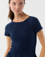Load image into Gallery viewer, Cosette Dress in Bright Navy Cotton/Silk
