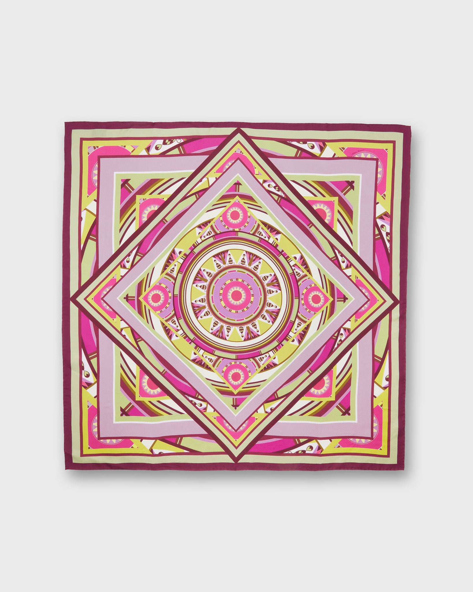 Square Scarf in Lime/Pink Kaleidoscope