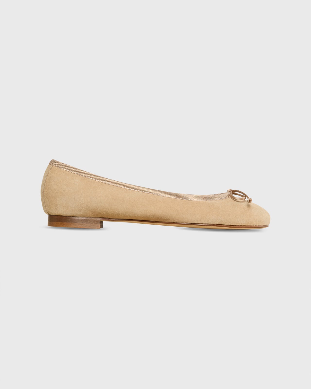 Ballet Flat in Camel Suede