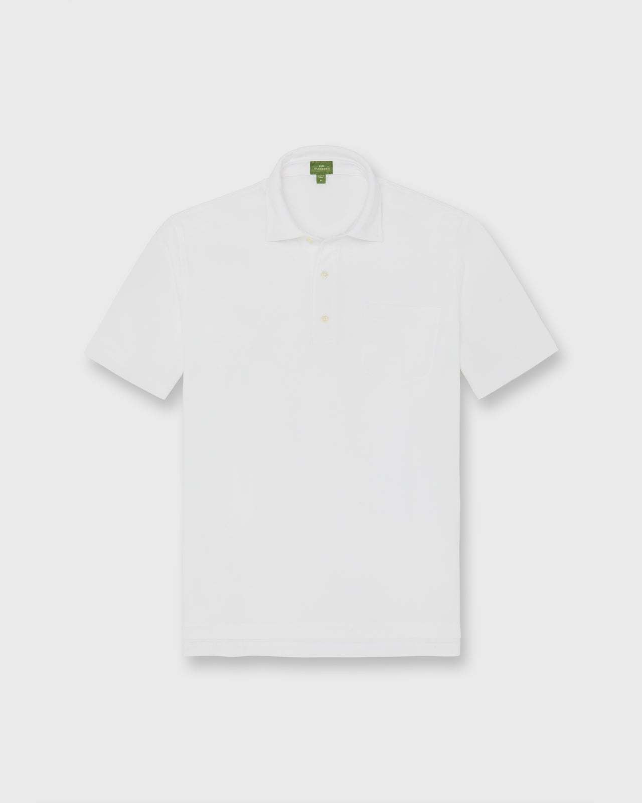 Short-Sleeved Polo in White Pima Pique