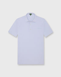 Short-Sleeved Polo in Pale Blue Pima Pique